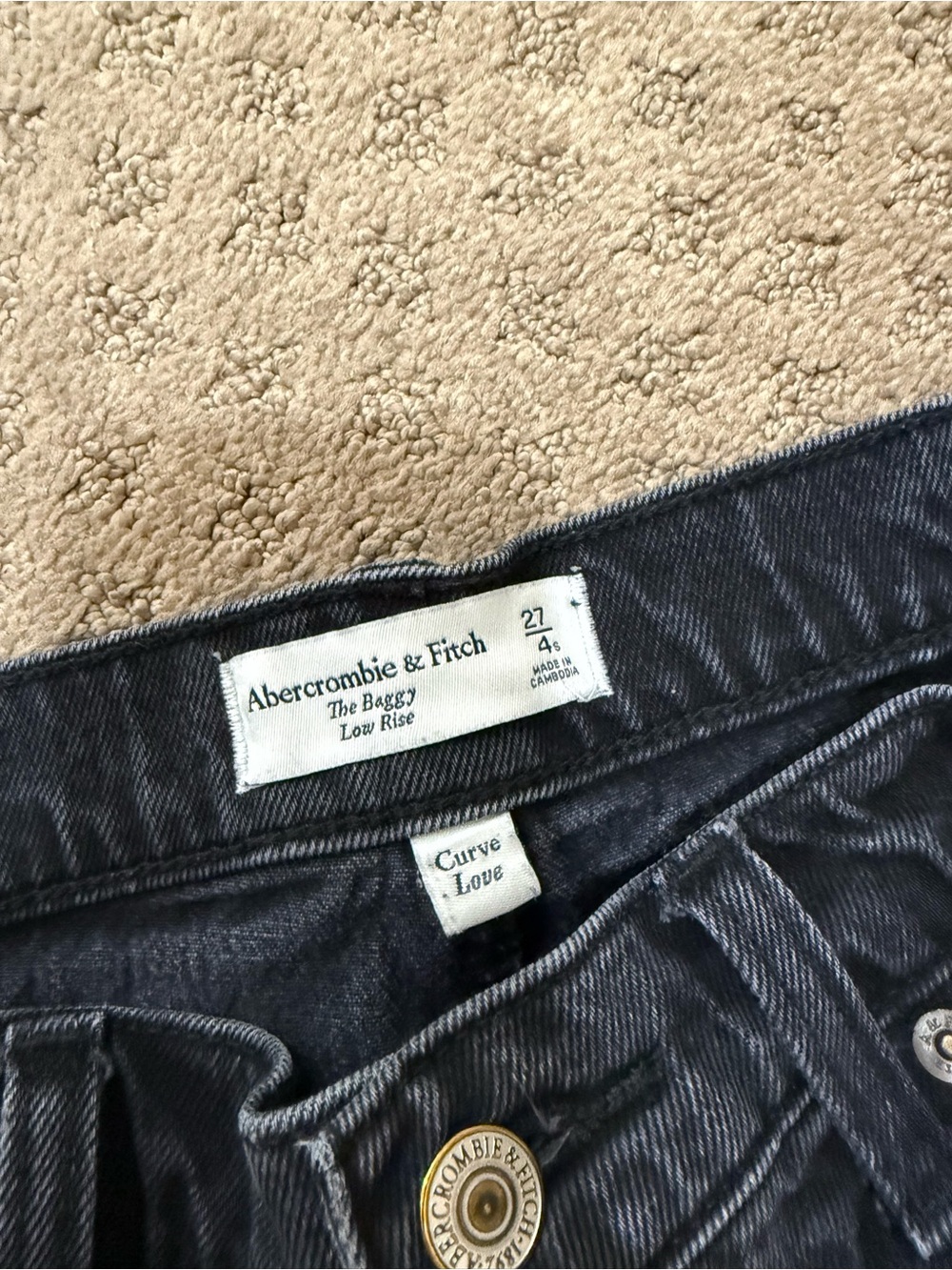 Abercrombie & Fitch The Baggy Low Rise Jeans - Charcoal